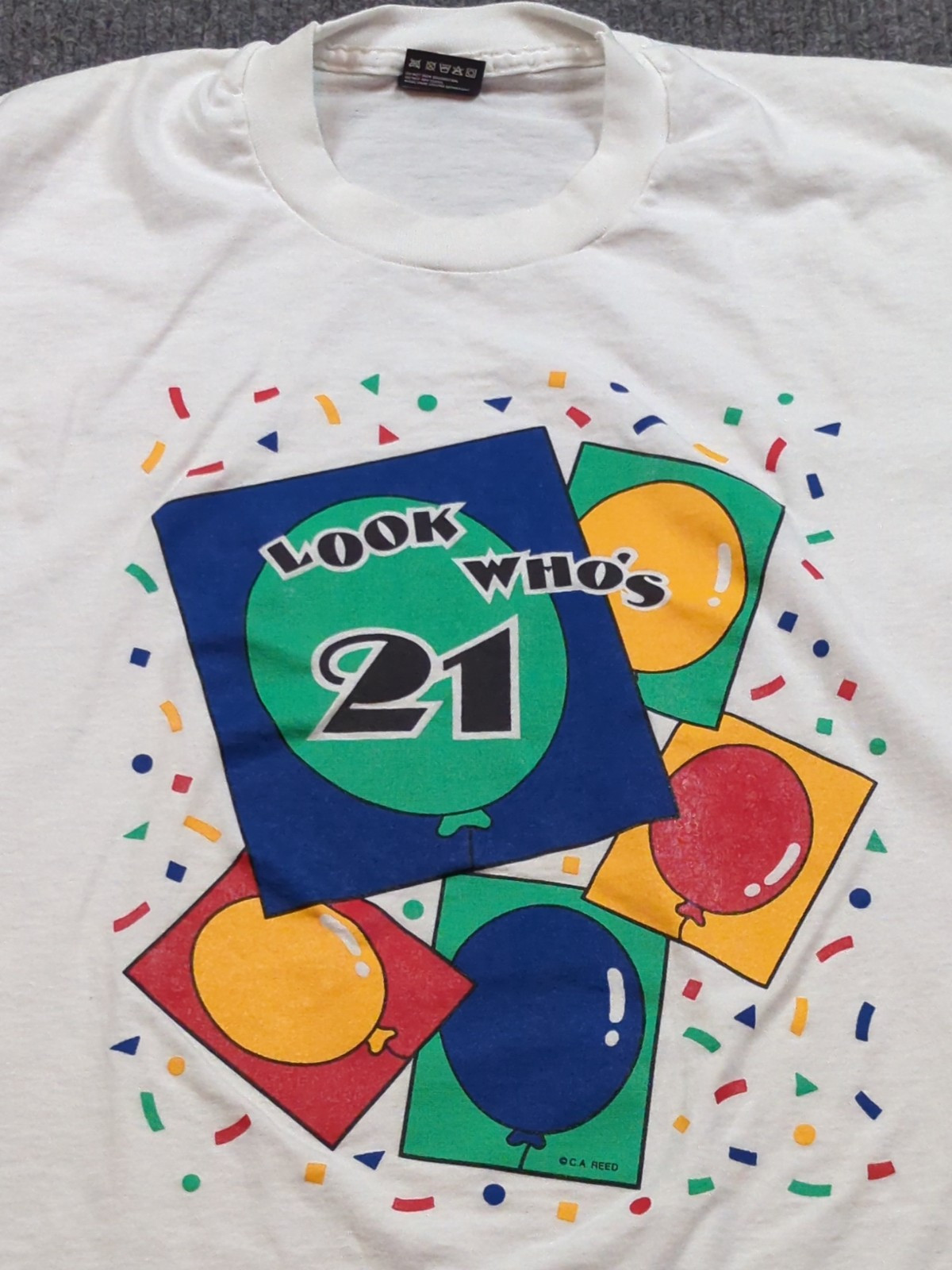Vintage Birthday Shirt Mens XL 21 Single Stitch Celebrate Fruit Of The Loom 90s gallery