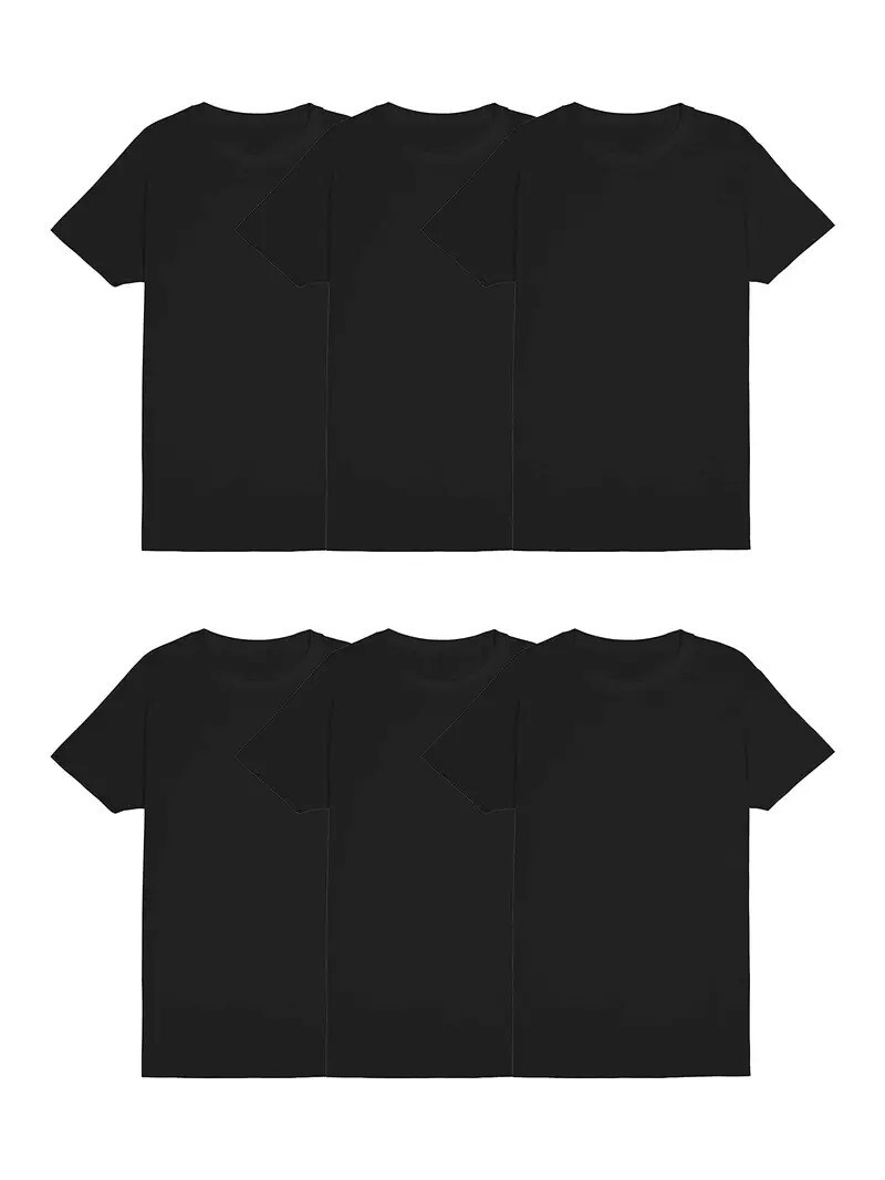 New 3-12 Pack Men's 100% Cotton Tagless T-Shirt Undershirt Tee Plain Black S-XL gallery