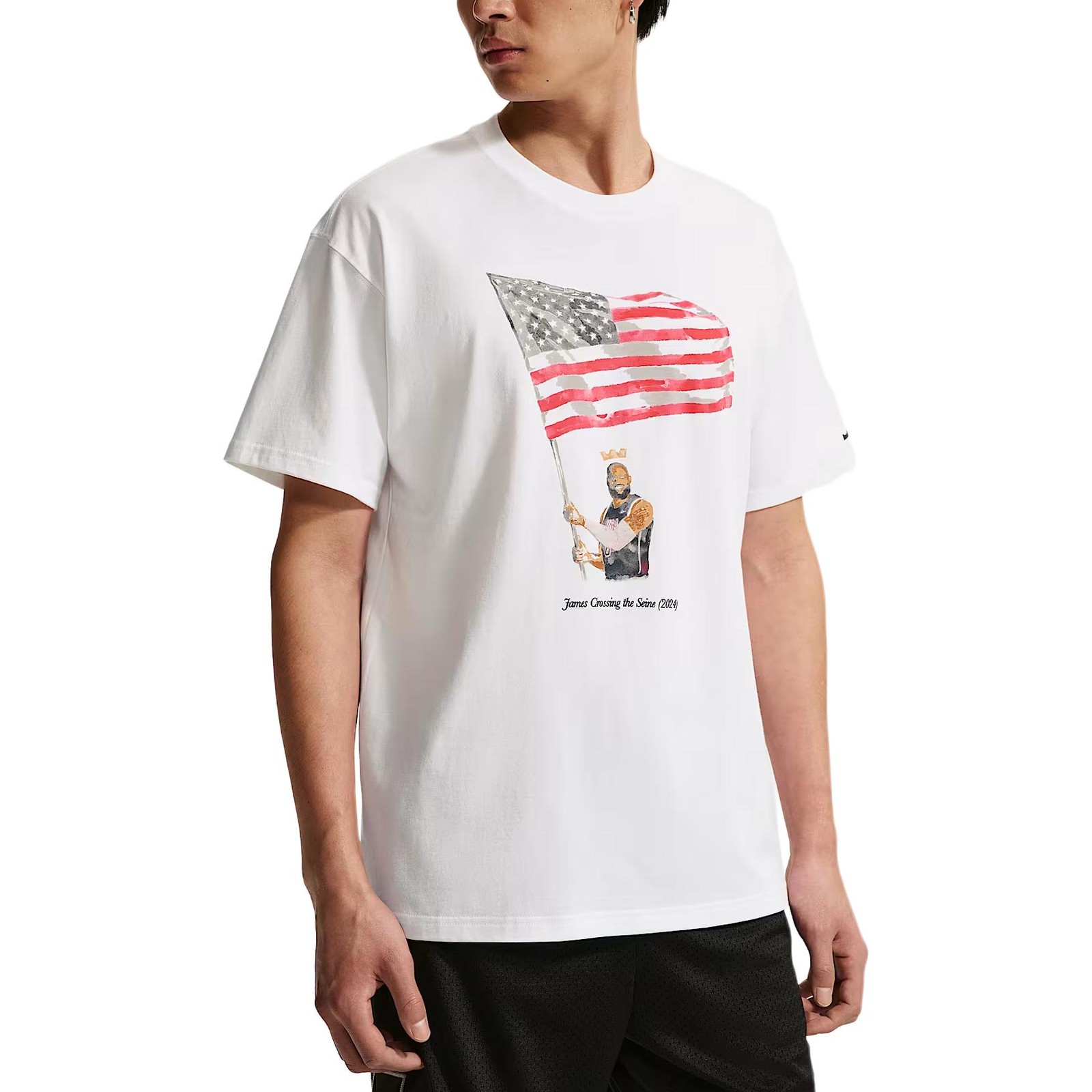 Nike T Shirts Men's White Crew Neck Moderate IH8582-100 Size gallery
