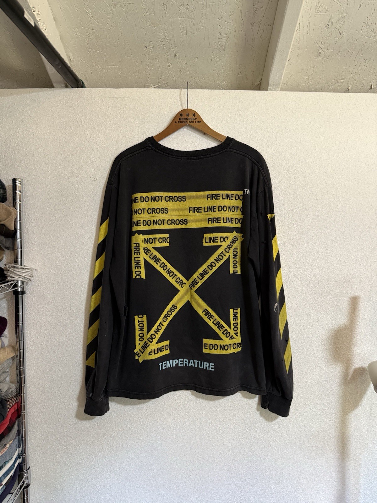 VTG OFF-White Caution Tape Long Sleeve Size Large gallery