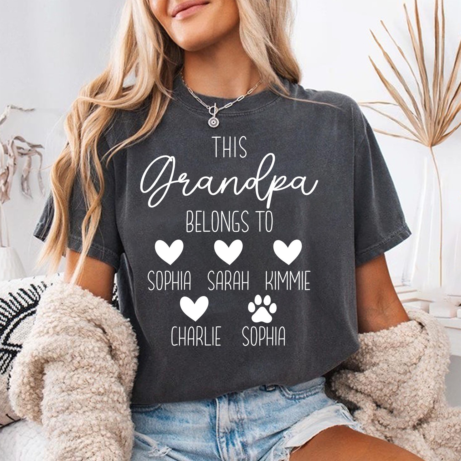 Personalized Grandpa Shirt Grandkids Name Grandpa Belongs To Fathers Day Gift gallery