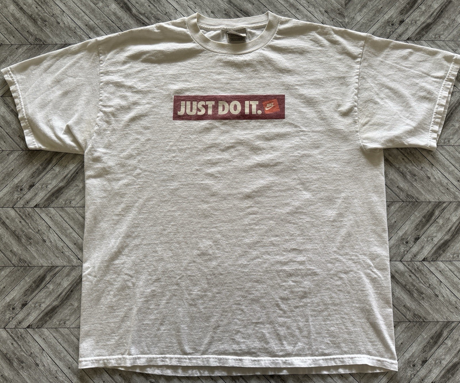 VTG Nike T-Shirt Mens XL White Just Do It Outdoor Sports Gym Running Workout 90s