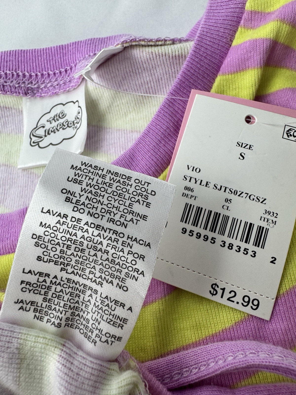 Brand New With Tags! The Simpsons Lisa Simpson Zebra Print Ruched T-Shirt Small gallery