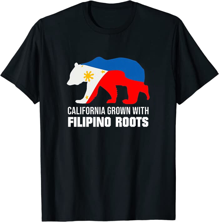 California Grown with Filipino Roots Filipino Flag T-Shirt S-5XL gallery