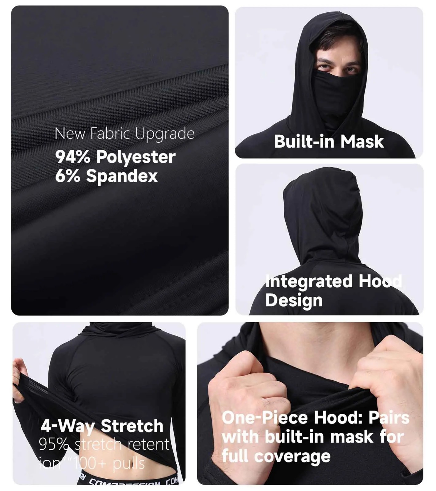 Men Hoodie Long Sleeve T-Shirts, UPF 50+ Sun Protection Hooded gallery