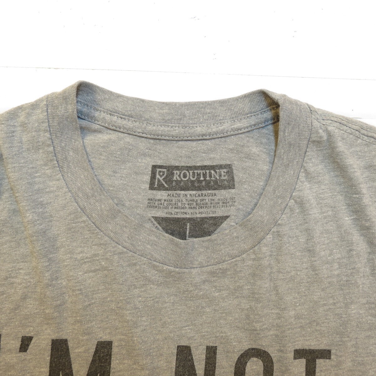 ROUTINE BASEBALL I'M NOT WEIRD I'M A PITCHER TEE T SHIRT Mens L Gray gallery
