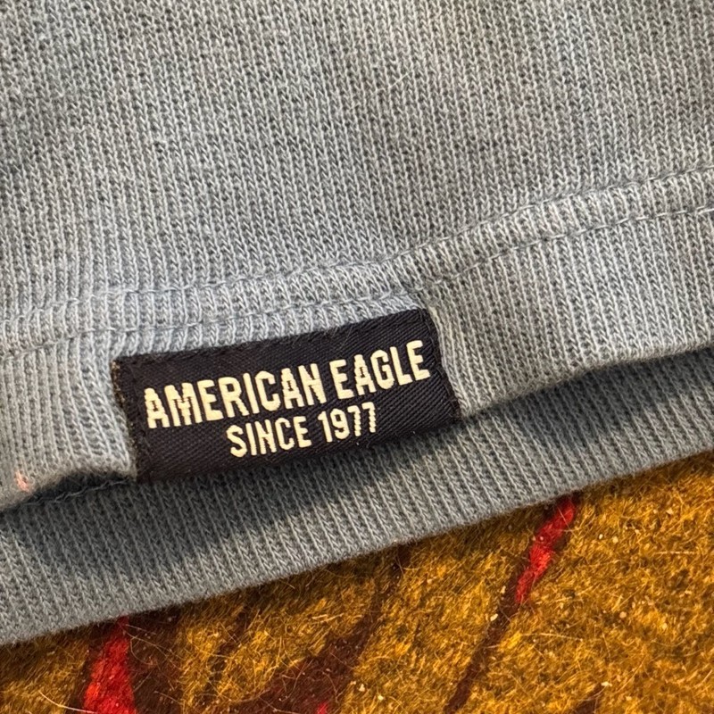 American Eagle Blue Stripe Ribbed Long Sleeve Thermal Shirt gallery