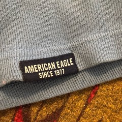 American Eagle Blue Stripe Ribbed Long Sleeve Thermal Shirt