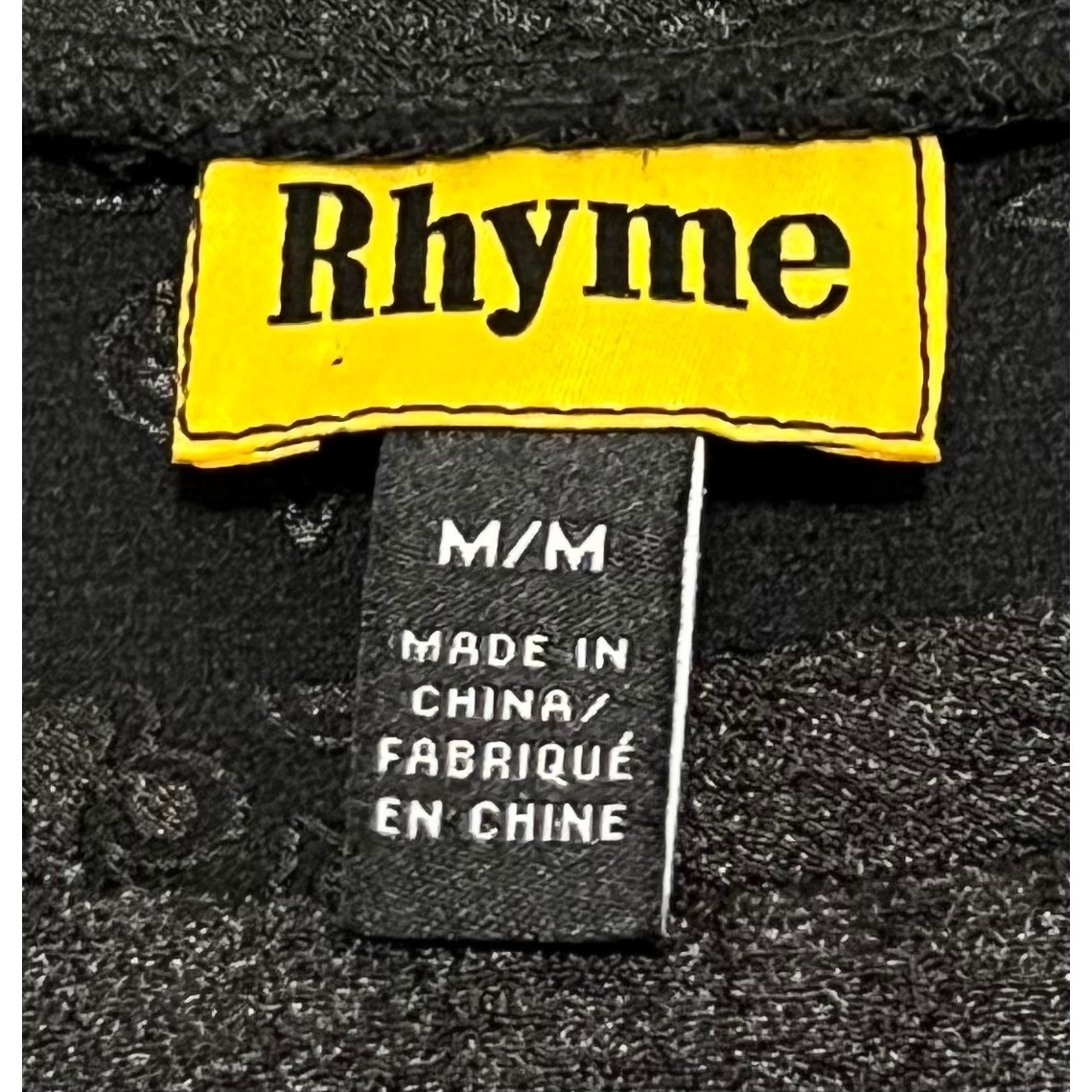 Rhyme Mens Black Embossed Fleur-De-Lis Cross Streetwear T-Shirt Size Medium gallery