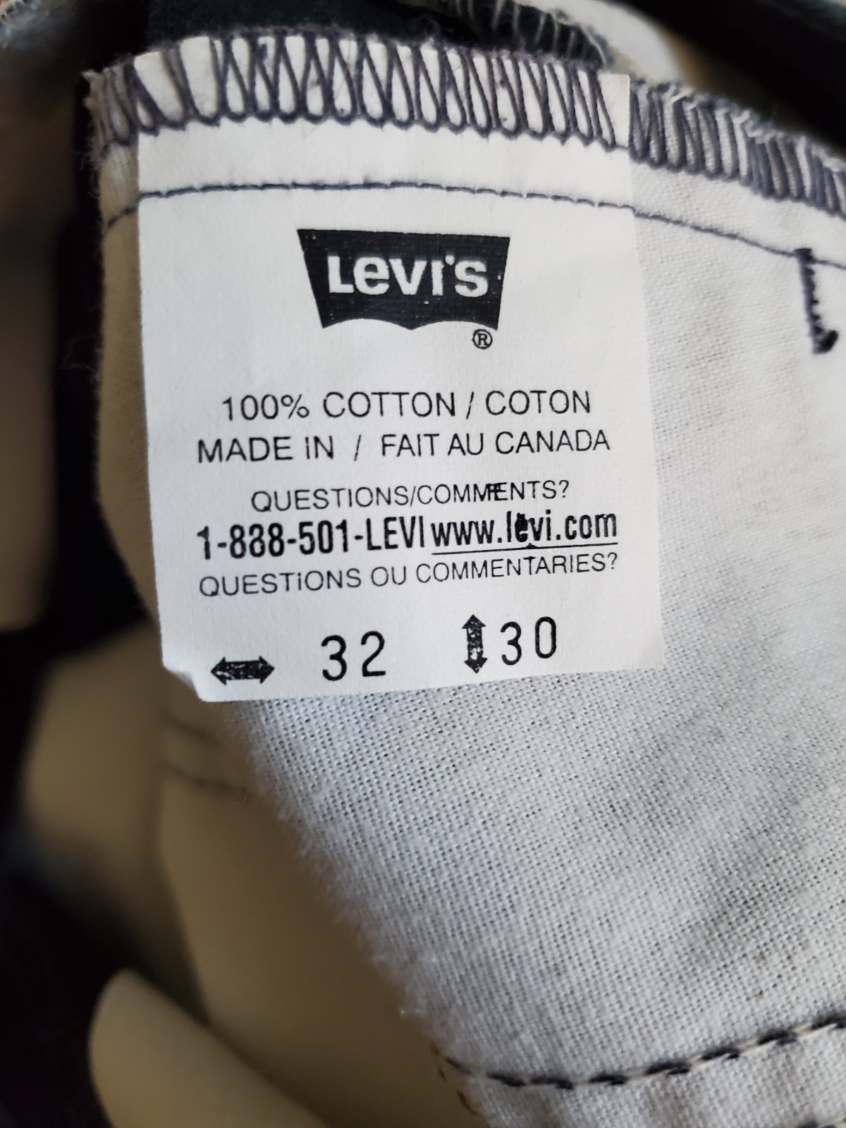 Levi's Casual Cotton Pants Navy Blue Cotton Men's 32x30, NICE gallery