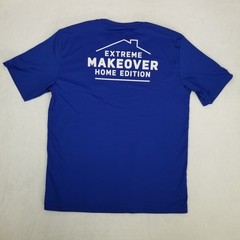 Extreme Makeover Home Edition Custom Ink Performance T-Shirt Large Royal Blue