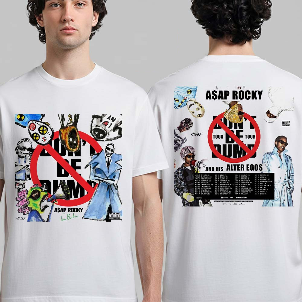 ASAP Rocky Don’t Be Dumb Tour 2026 Poster Graphic Multicolor Unisex T Shirt