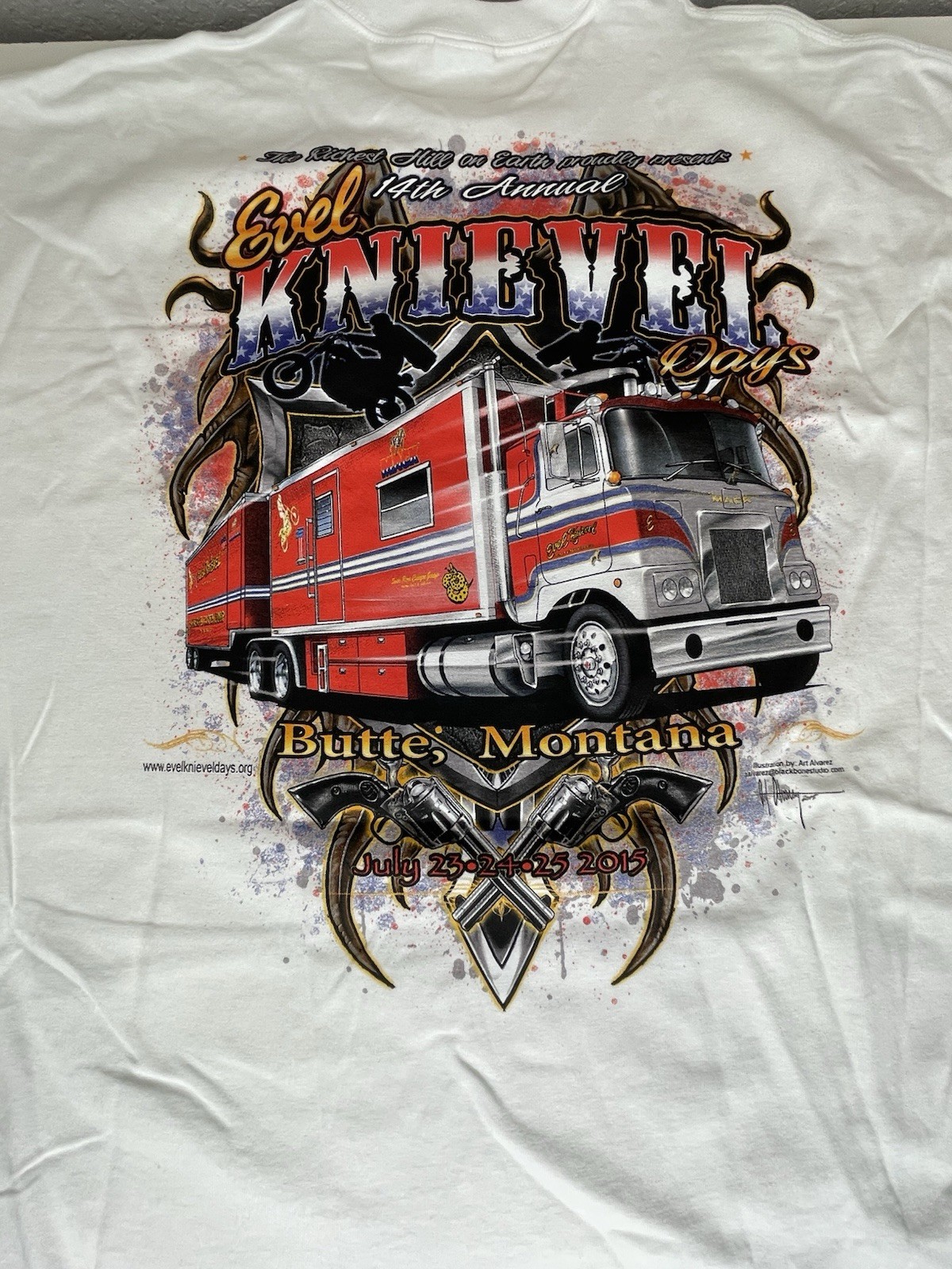 VTG 14th Annual Evel Knievel Days Butte Montana July 23 24 25 2015 White Tshirt gallery