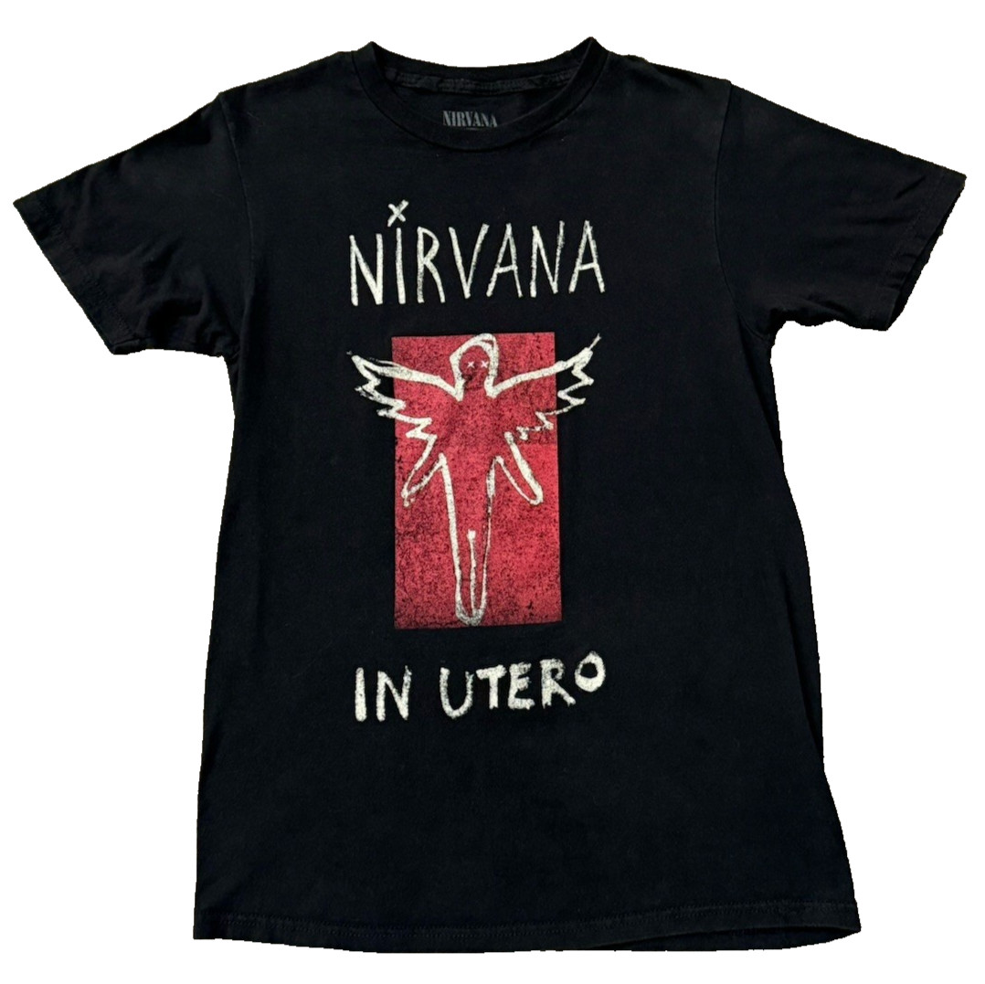 Nirvana In Utero Graphic T-Shirt Official Licensed Black Band Tee Small
