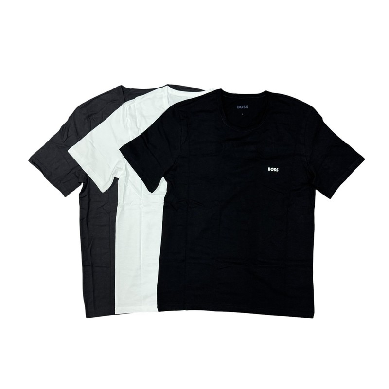 T-Shirts BOSS Mens Multicoloured 3 Pack Short Sleeve With Logo – Size XL