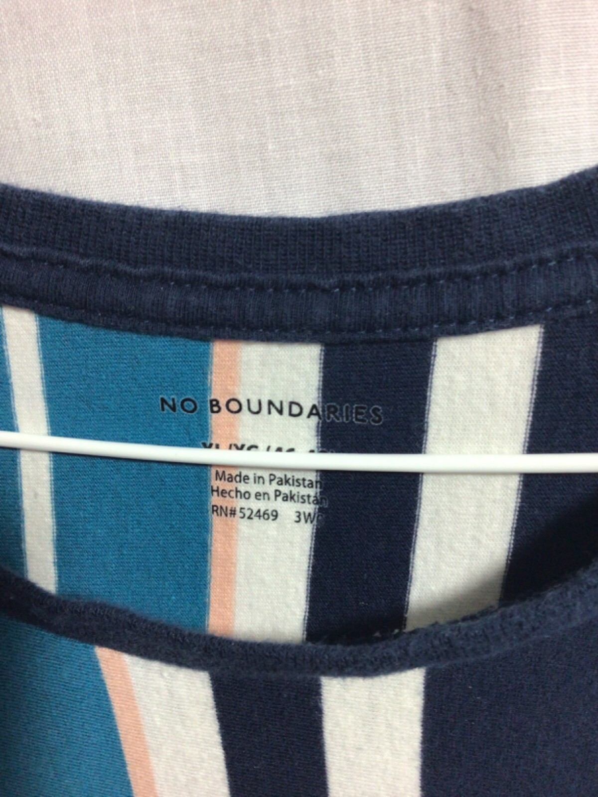 Brooklyn Blue Striped XL Cotton Embroidered T Shirt T13 gallery