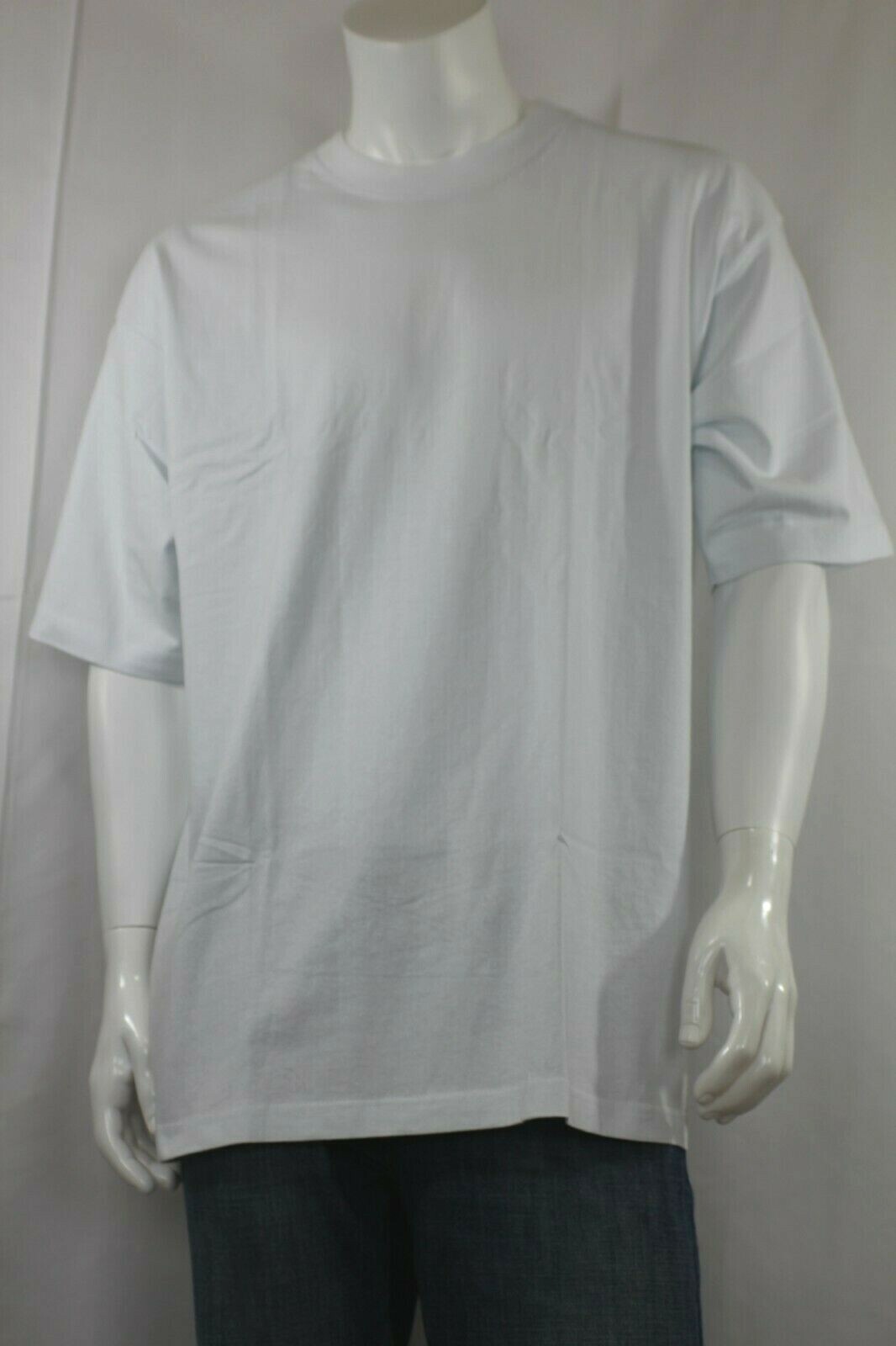 Big and Tall Men Heavy Weight Plain T-shirts S/S Cotton White XLT-5XLT