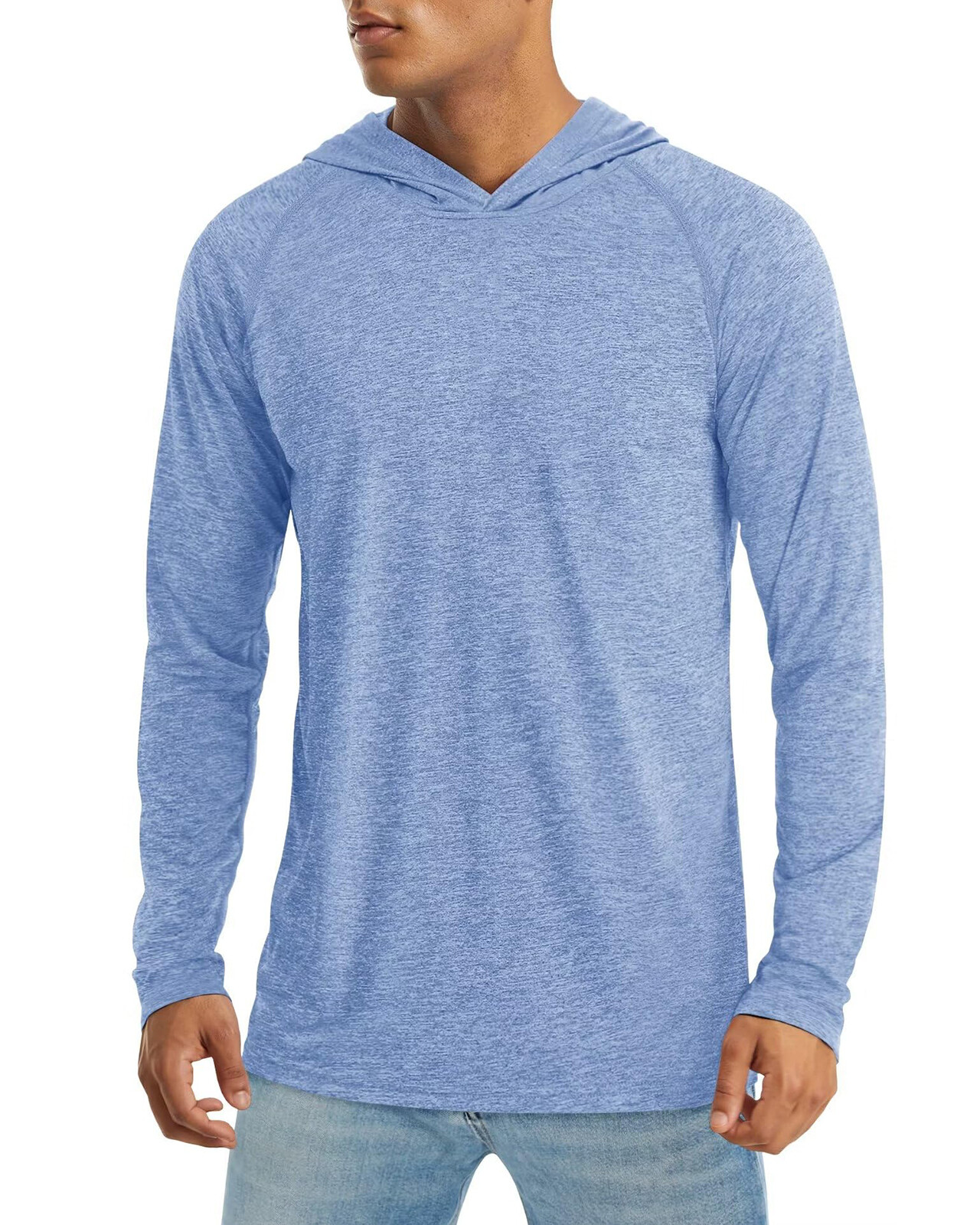 Men's UPF 50+ Sun T-Shirts Hooded Long Sleeve UV Protection Workout Fishing Tops gallery