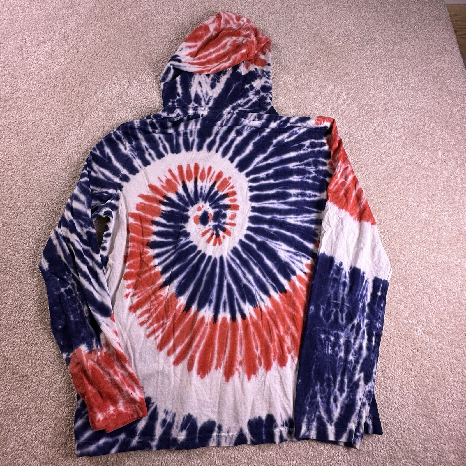 Polo Ralph Lauren Hooded T Shirt Mens L Red White Blue Tie Dye Long Sleeve Tee gallery