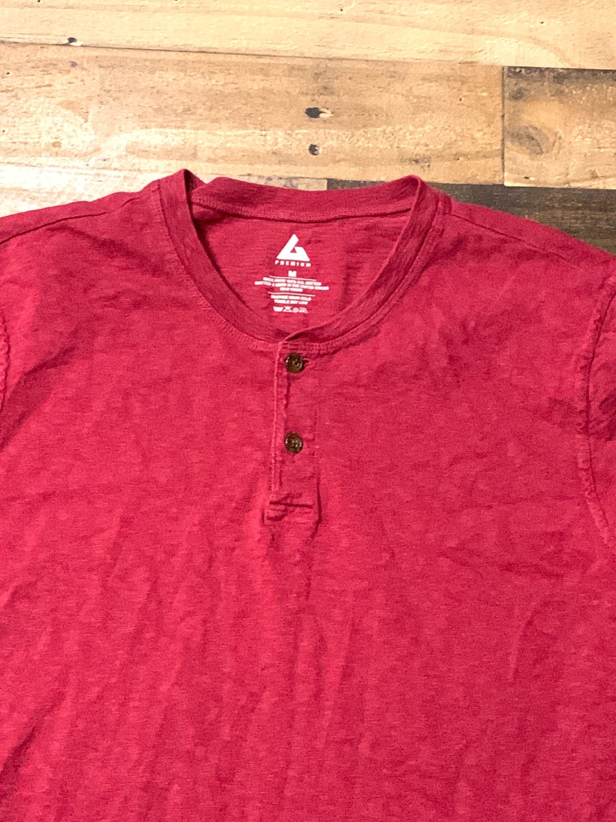 American Giant Shirt Mens Medium Burgundy Red Henley Preppy Pullover Made USA gallery