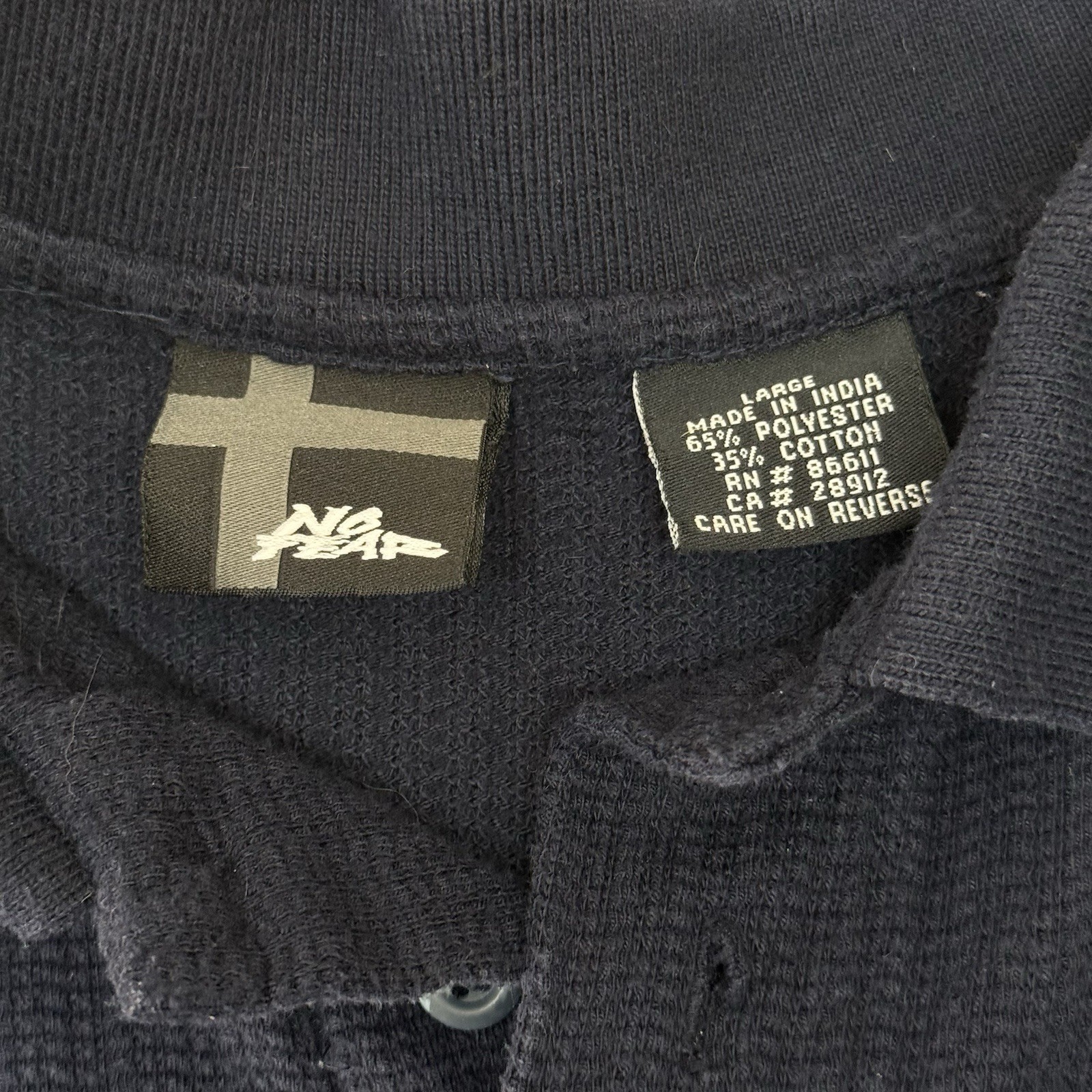 Vintage Y2k No Fear Striped Polo Shirt Men Size L Skater Grunge 90s Pickleball gallery
