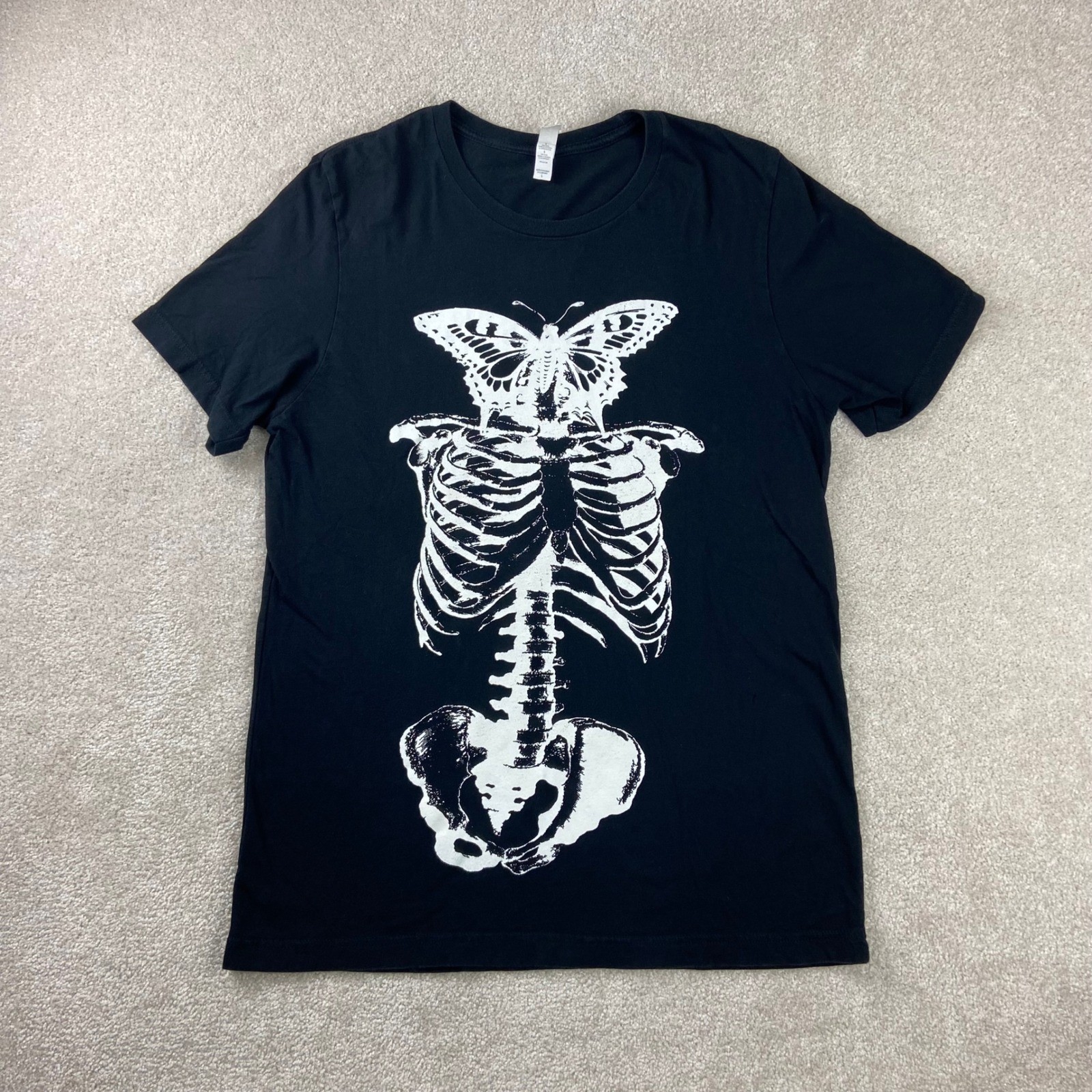 Playboi Carti Tour 2017 T-Shirt Men Large Black Skeleton Butterfly Graphic Tee gallery