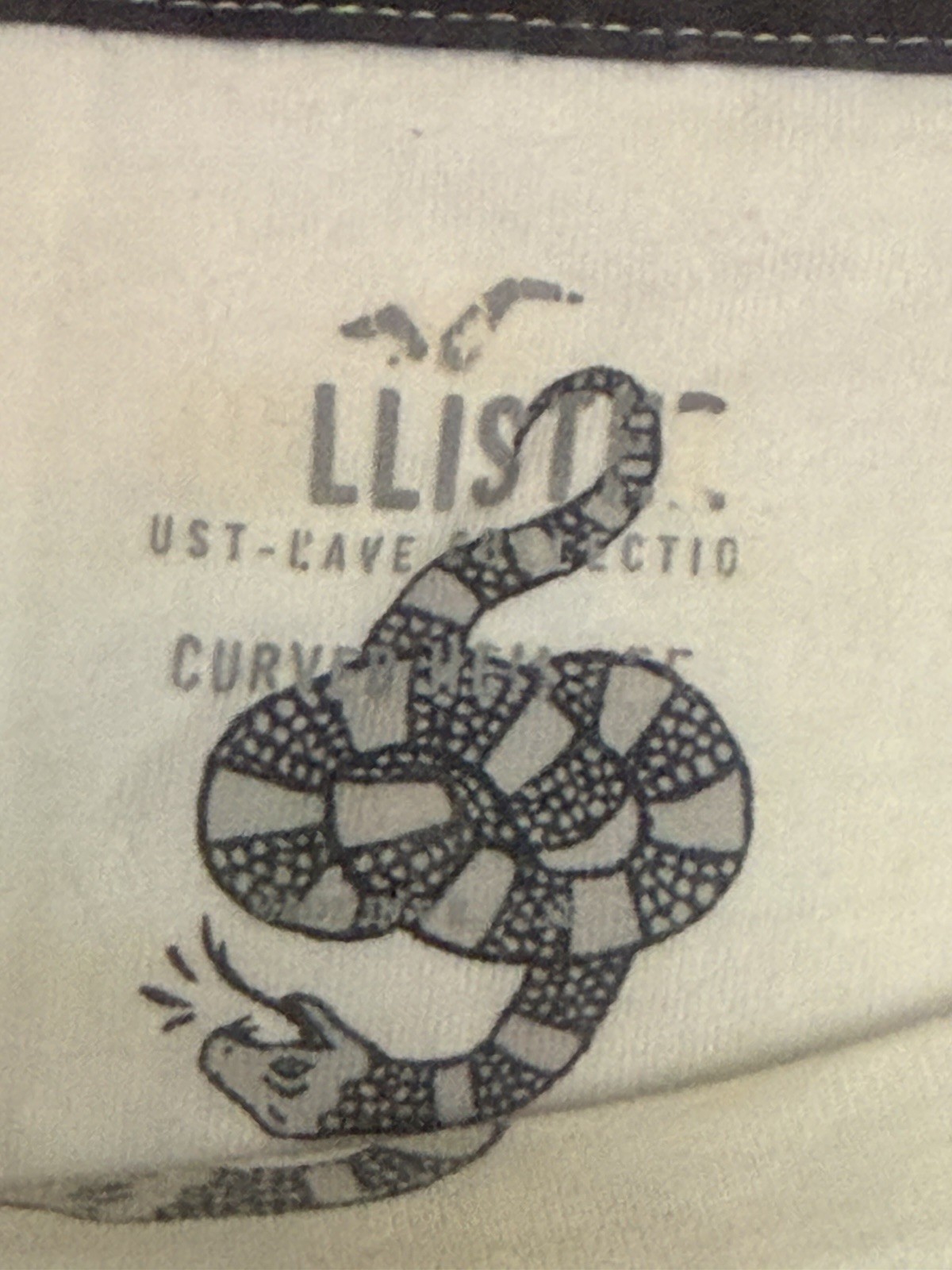 Hollister White Snake & Stars Graphic Print Crew Neck Short Sleeve T-Shirt S gallery