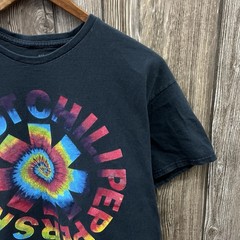 Red Hot Chili Peppers Multicolor Tie Dye Graphic Band Tee Shirt Black Mens Large