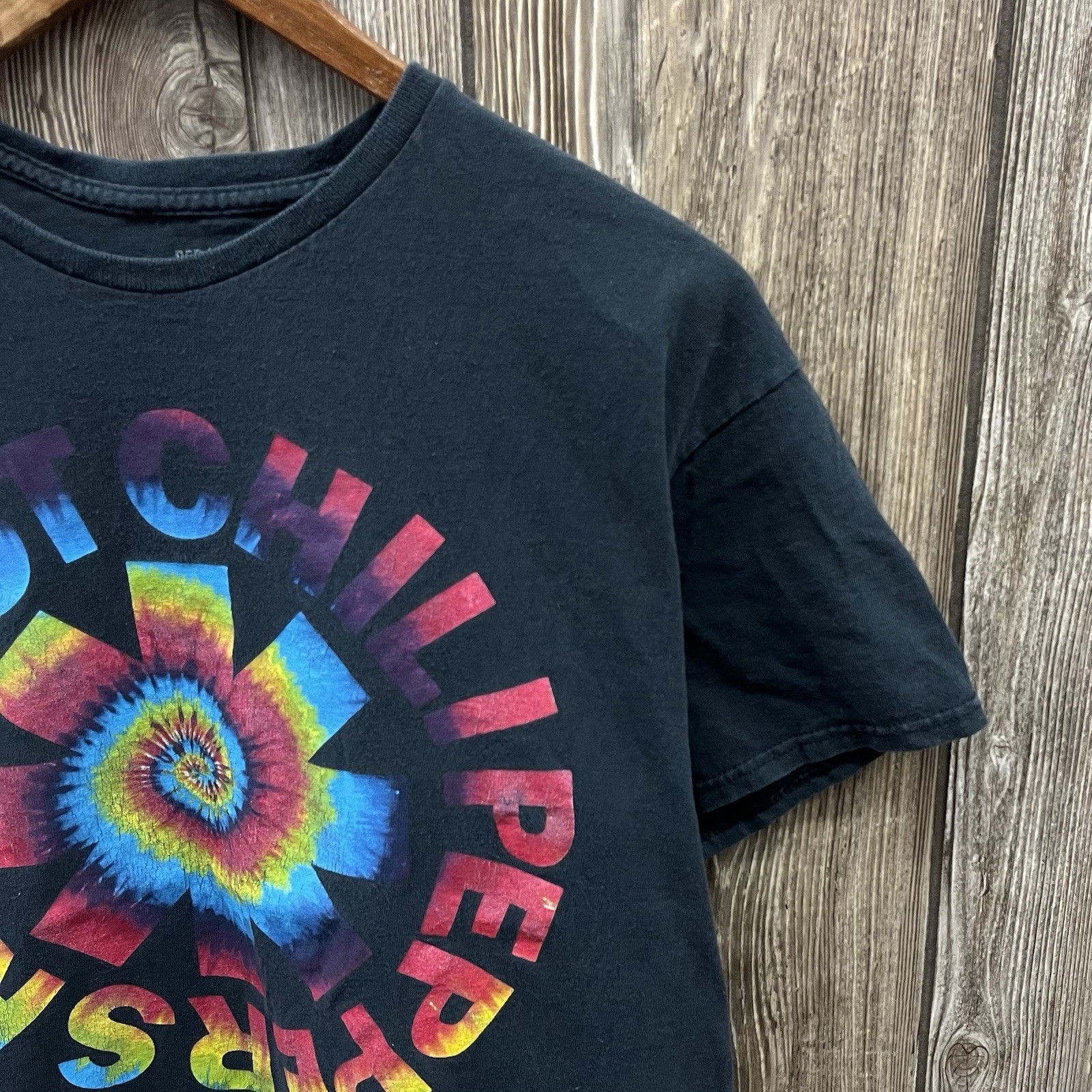 Red Hot Chili Peppers Multicolor Tie Dye Graphic Band Tee Shirt Black Mens Large gallery