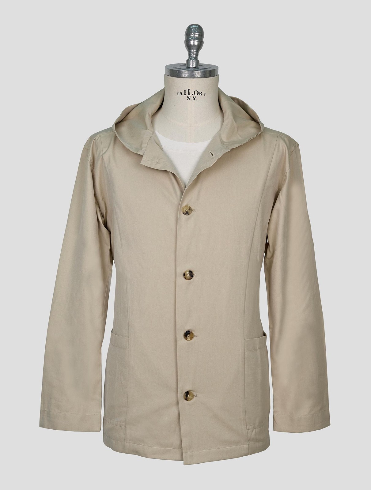NEW KITON BEIGE COTTON OVERSHIRT LUCA EU 56 – US 46 – 2XL KME63
