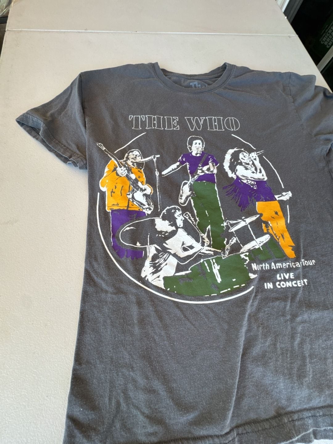 The Who North American Tour Live In Concert Graphic T-Shirt Gray Size XL. gallery