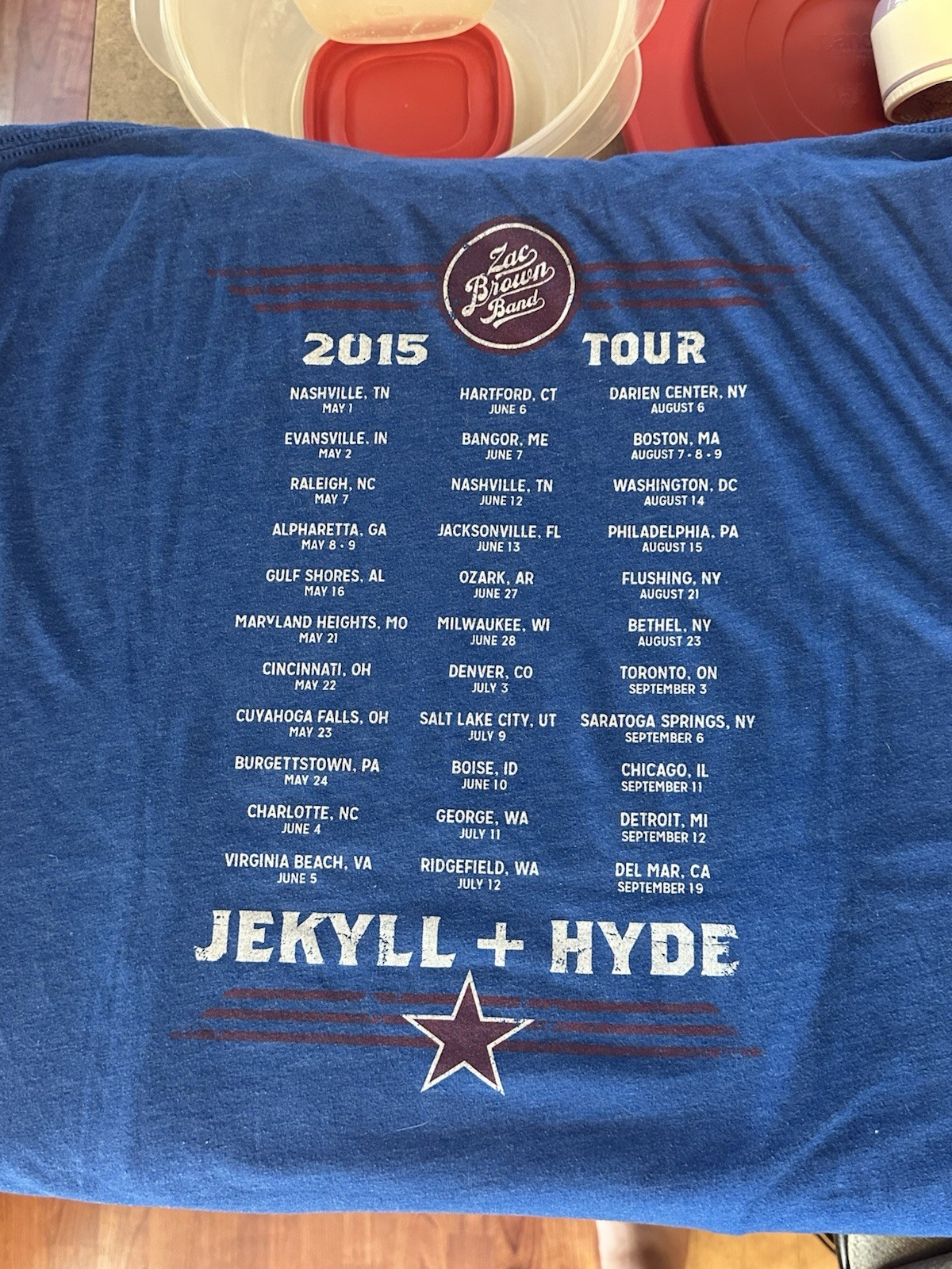 Zac Brown Band, Jekyll And Hyde Tour, 2015, Concert T-Shirt. XL gallery