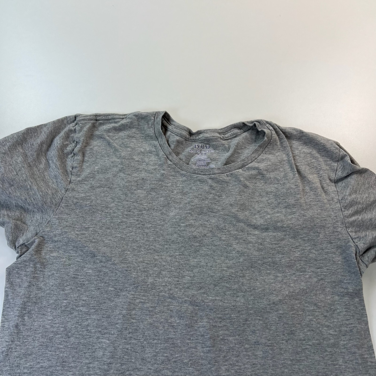 Polo Ralph Lauren Shirt Mens Medium Gray Crew Neck Classic Fit Pony Preppy gallery