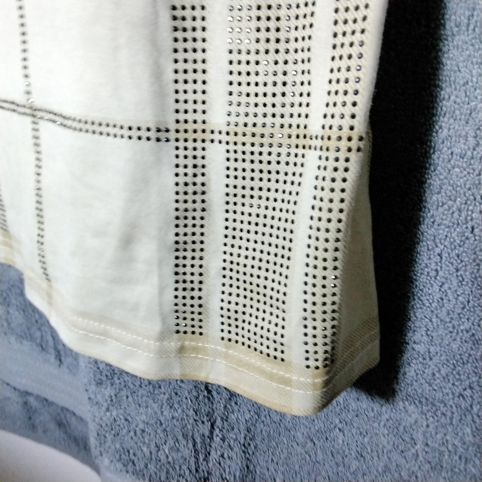 Platini Black Label Shirt Mens Size XL Beige Geometric Beaded Short Sleeve gallery