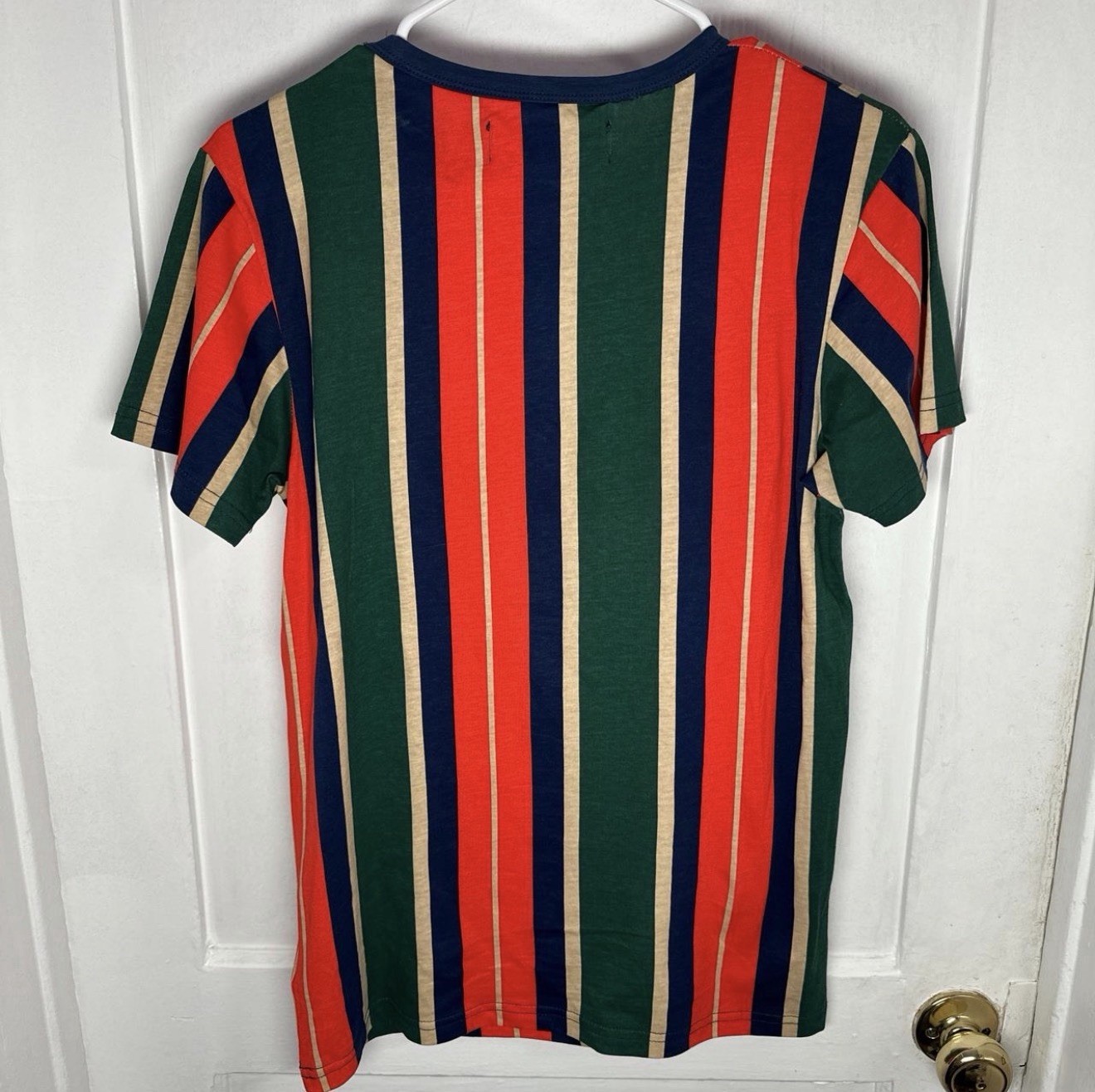 Civil Regime Men’s S Multicolor Striped Bird/Flower Graphic Crew Neck T-Shirt gallery