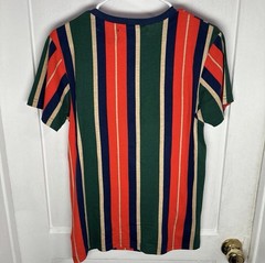 Civil Regime Men’s S Multicolor Striped Bird/Flower Graphic Crew Neck T-Shirt