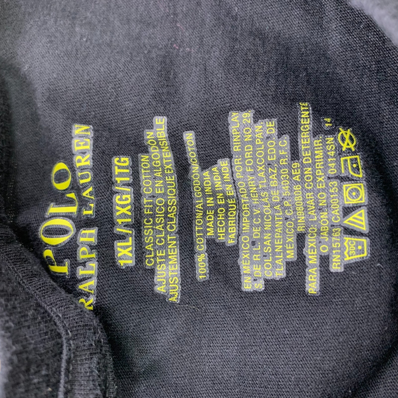 Polo Ralph Lauren Men T-shirt 1XL Crew Neck Black Short Sleeve Pullover 12-23 gallery
