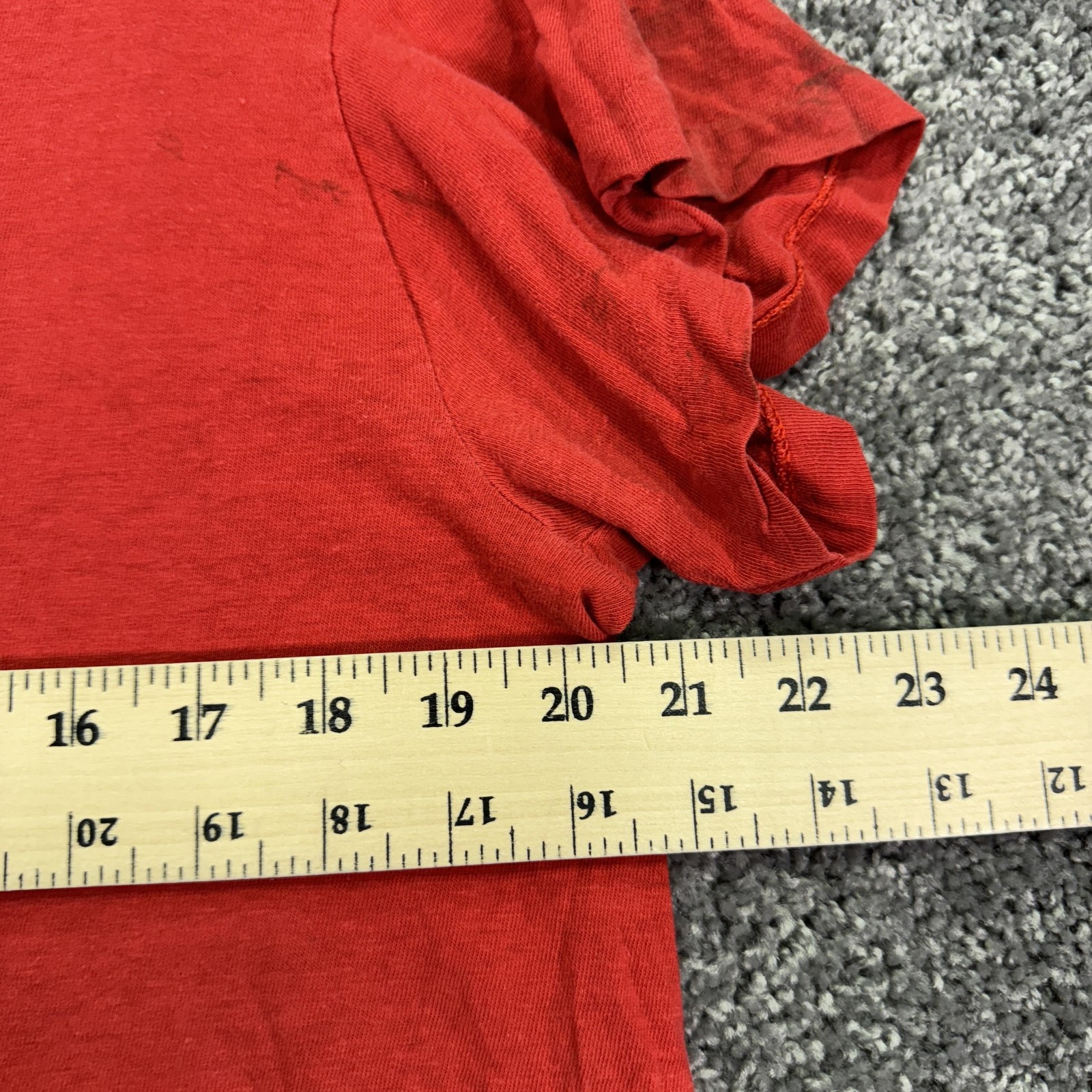 Vintage Stedman Shirt Mens Large Red Blank Distressed Tee USA Casual Workwear gallery