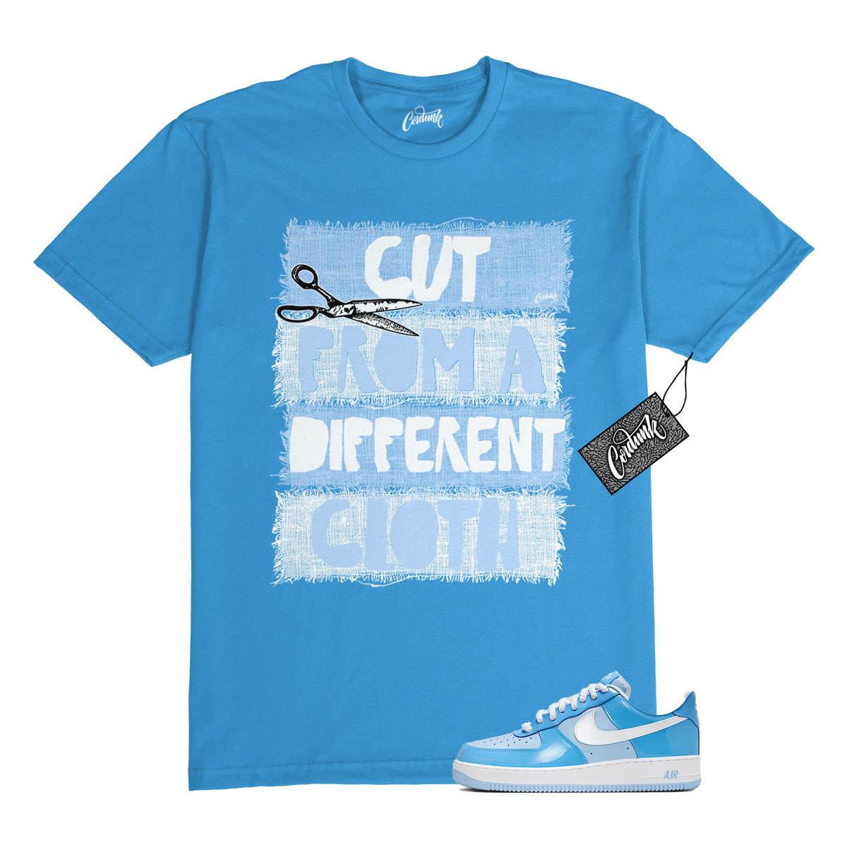 Air Force 1 Psychic Blue University Patent White LV8 T Shirt to Match CUT