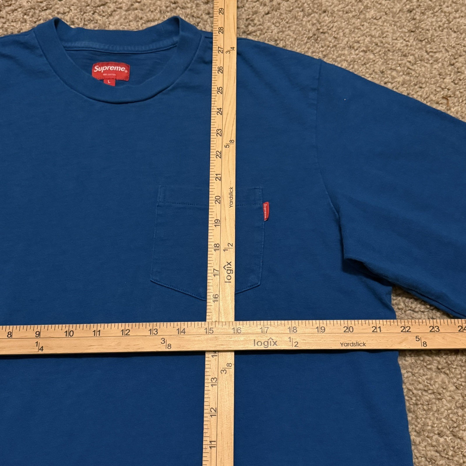 Supreme Box Long Sleeve Tee Dark Royal Size Large SS25 Worn Twice gallery