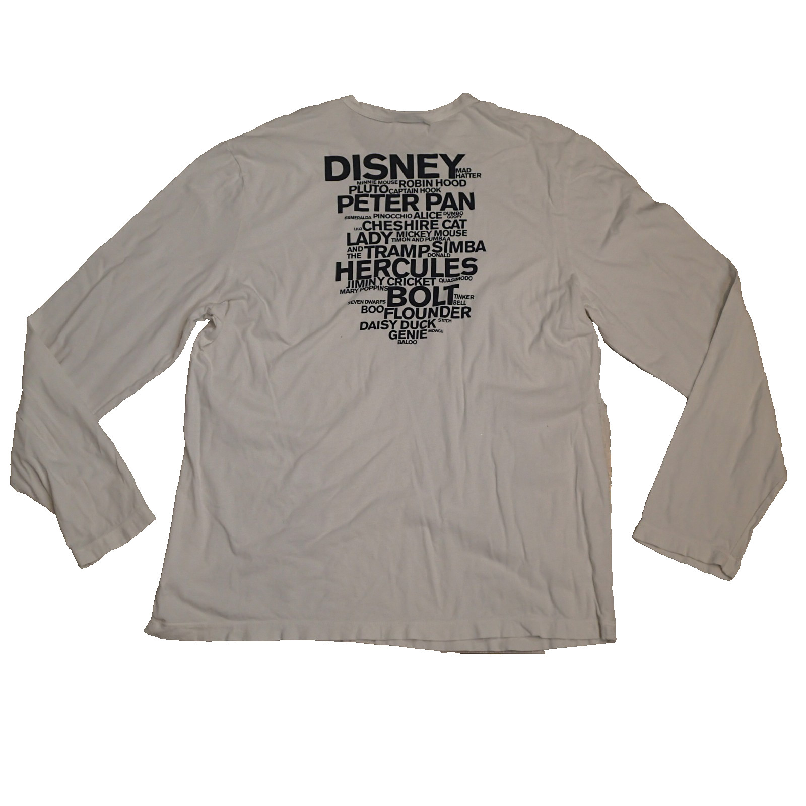 James Perse Standard Long slv Crew Neck T Shirt 5 XXL White Pullover Tee disney