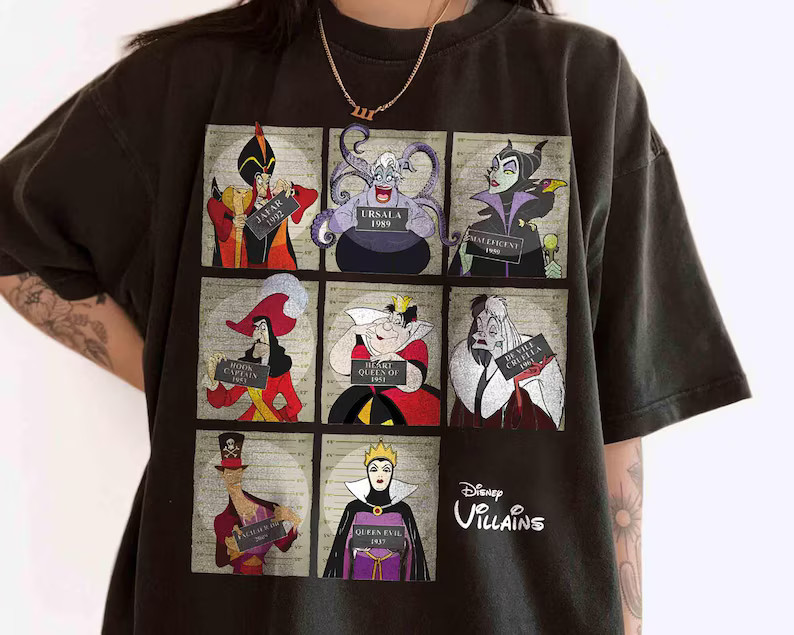 Disney Villains Mugshot Squad Ursula Evil Queen Cruella Shirt gallery