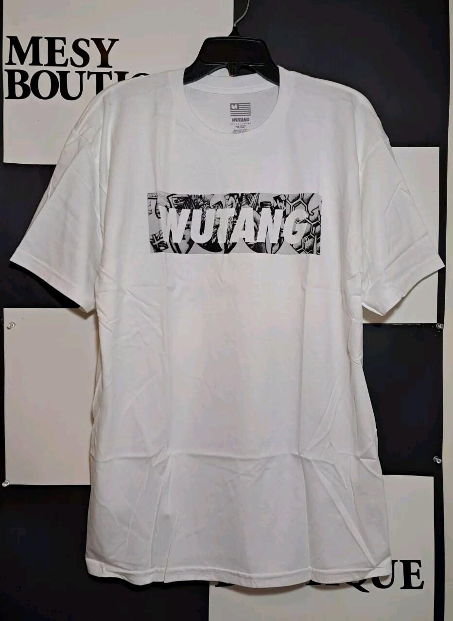 Wu-Tang T-Shirts Short Sleeve 100%Cotton Mens Graphic Logo Box Large White gallery