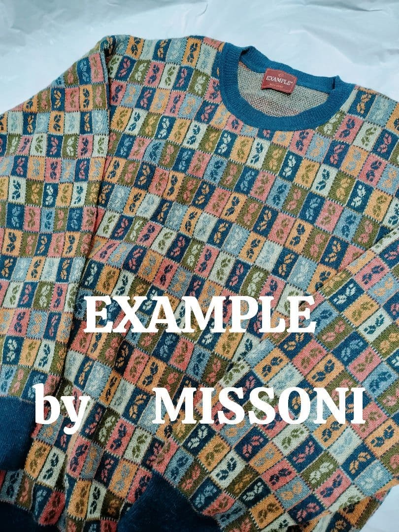 EXAMPLE BY MISSONI Men Italian Made Alpaca Blend Sweater Free Size Luxury Used gallery