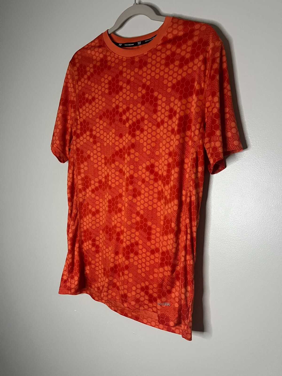 Tek Gear Orange Dry Tek Honeycomb Pattern T-Shirt Short Sleeve Mens Size Medium gallery