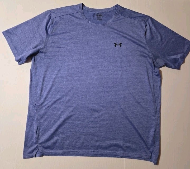 Under Armour Men's 2XL Blue Loose Fit Activewear Casual Tee Split Tail-EUC gallery
