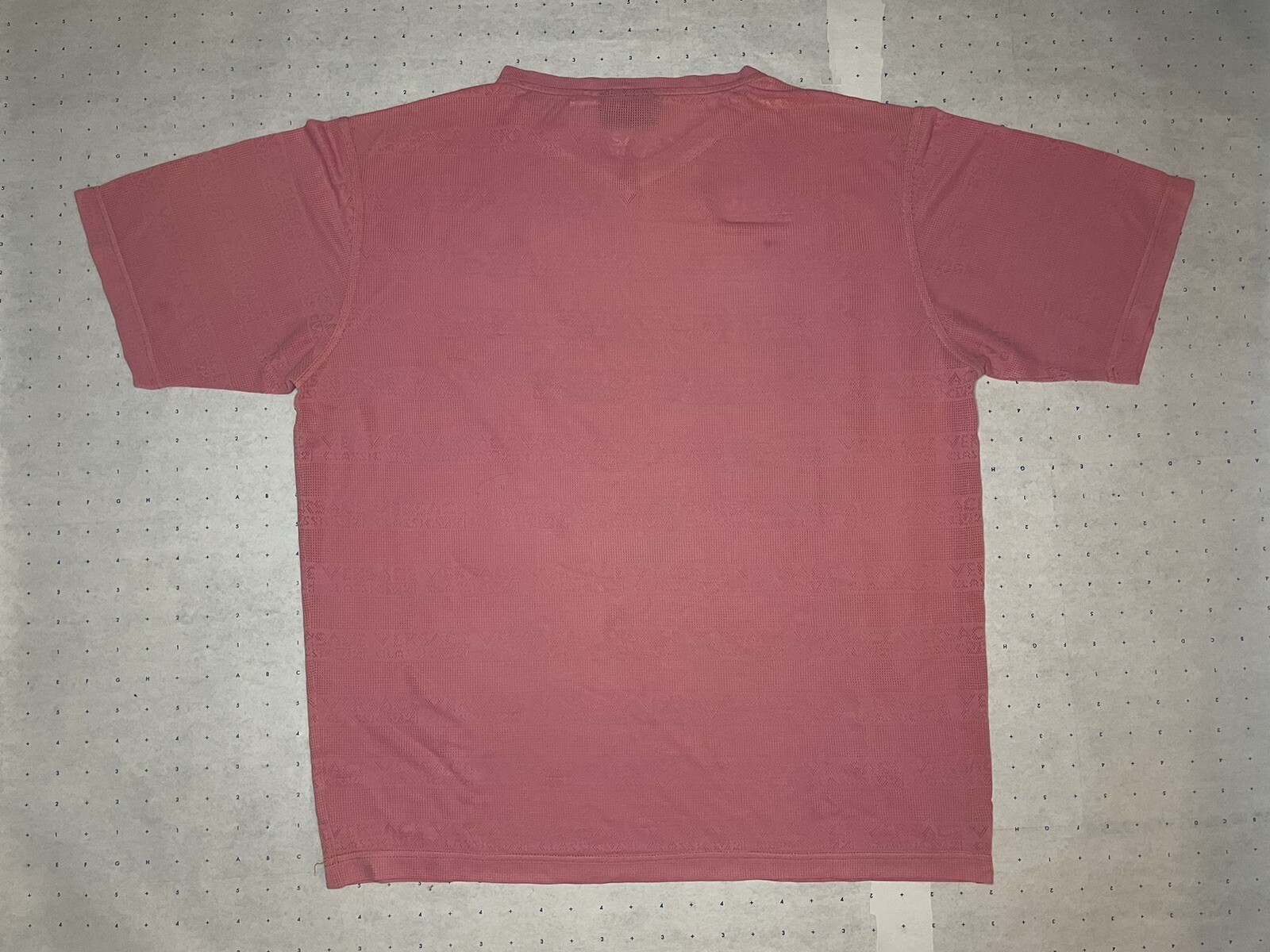 Versace V2 Mens Mesh T Shirt XL Salmon Color Rayon Nylon Mix Made in Italy gallery