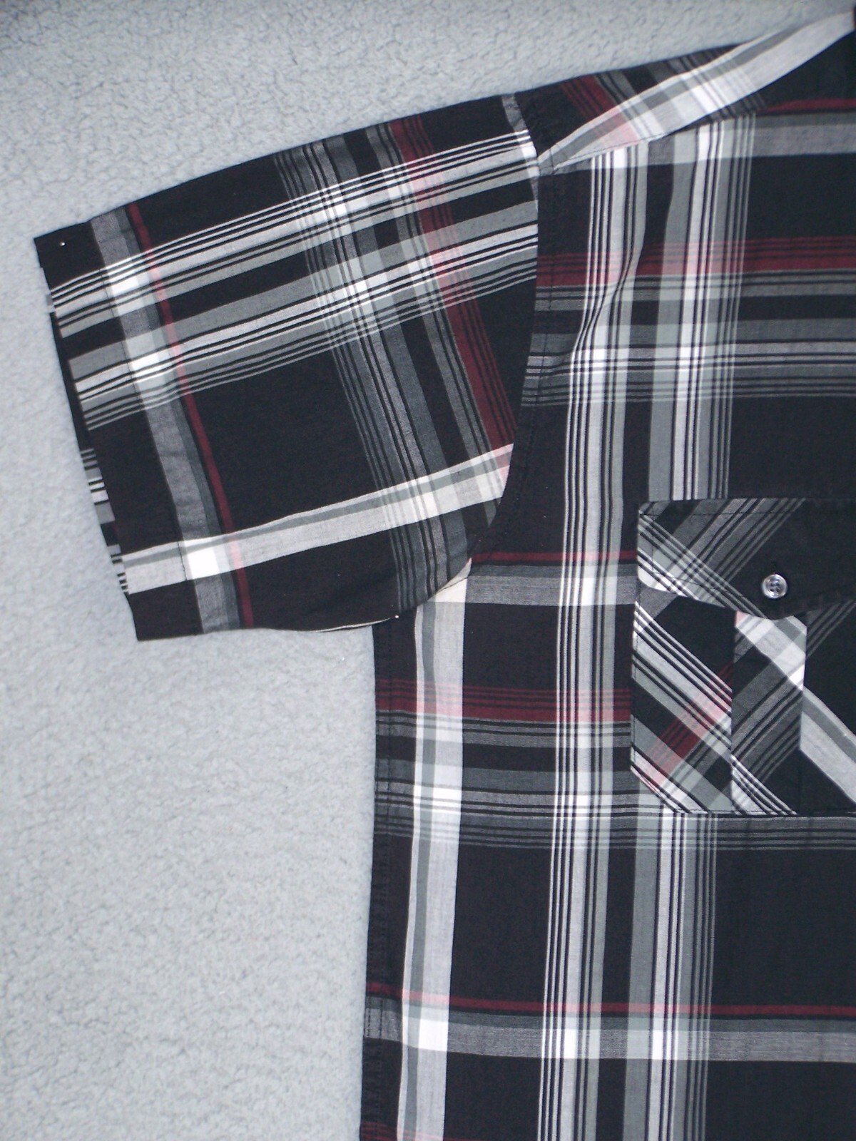 Beverly Hills Polo Club Shirt Adult Large Black Red Plaid Button Classic Men's L gallery