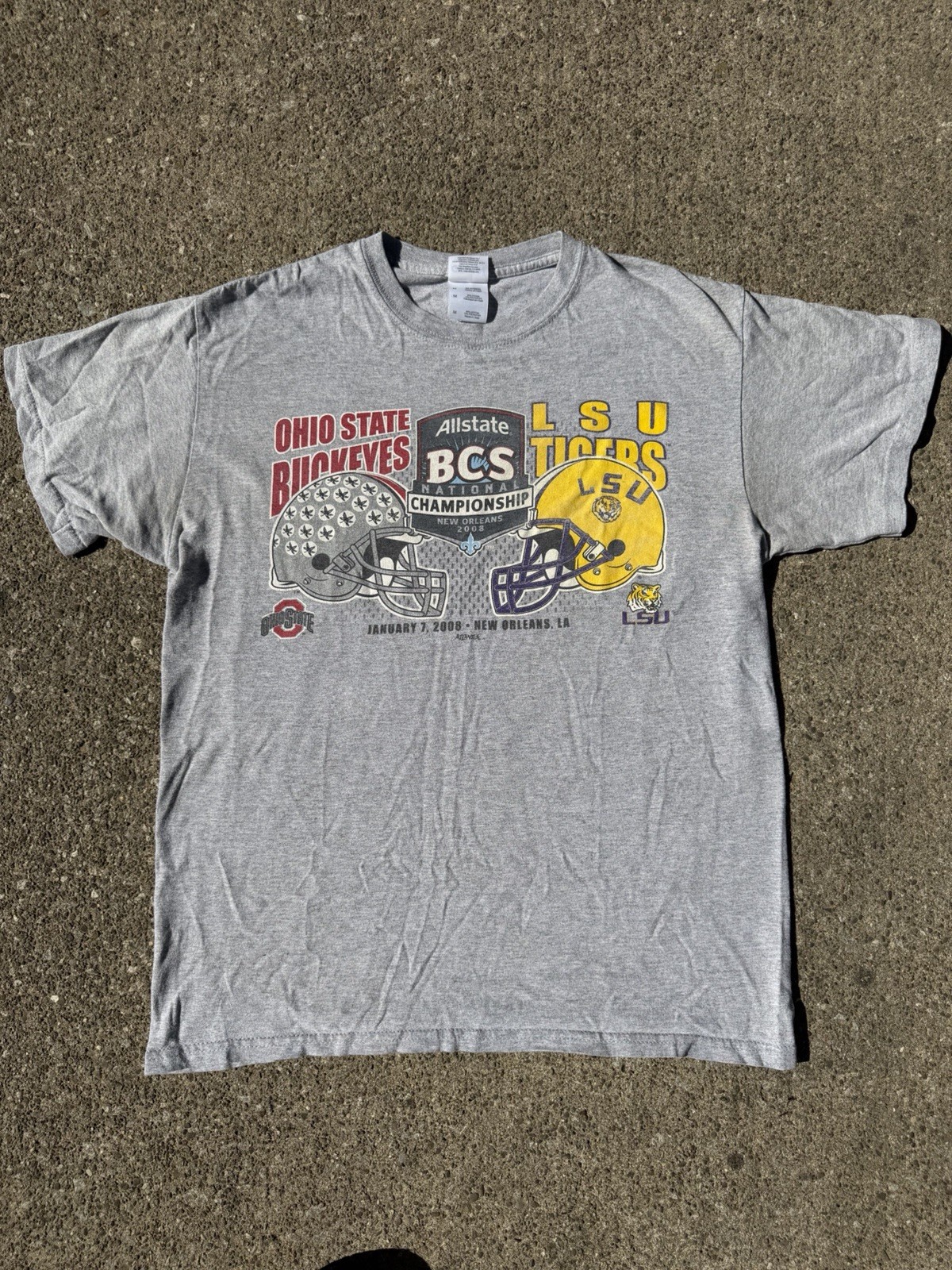 Vintage Ohio State Vs LSU T-shirt Size M, Heather Grey gallery