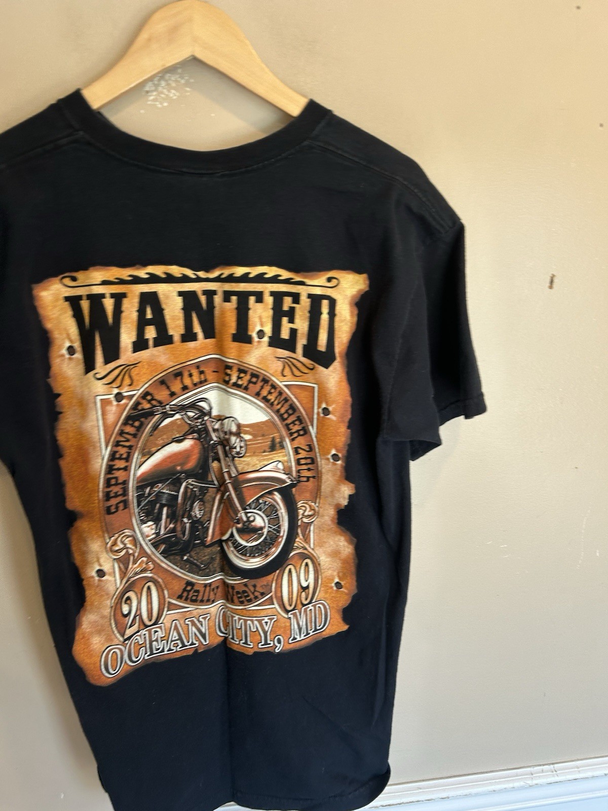 2009 Ocean City Bike Week Motorcycle Mens Graphic Tee Black Large gallery